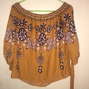 Dark orange floral shirt